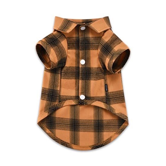 Koneseve Other - Koneseve Dog Shirt Plaid Pet Clothes Yellow Black Grid Puppy Outfit 2XL